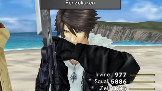 Best Final Fantasy games - Squall from Final Fantasy VIII performing a renzokuken