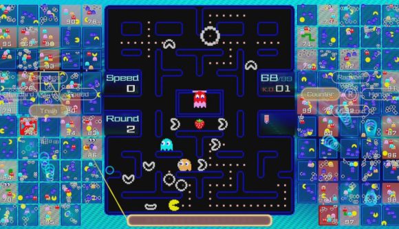 Best Pac-Man games: a screenshot from Pac-Man 99 shows many different games being played at the same time