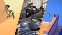 Best skateboarding games: screenshots are visible from three different skateboarding games