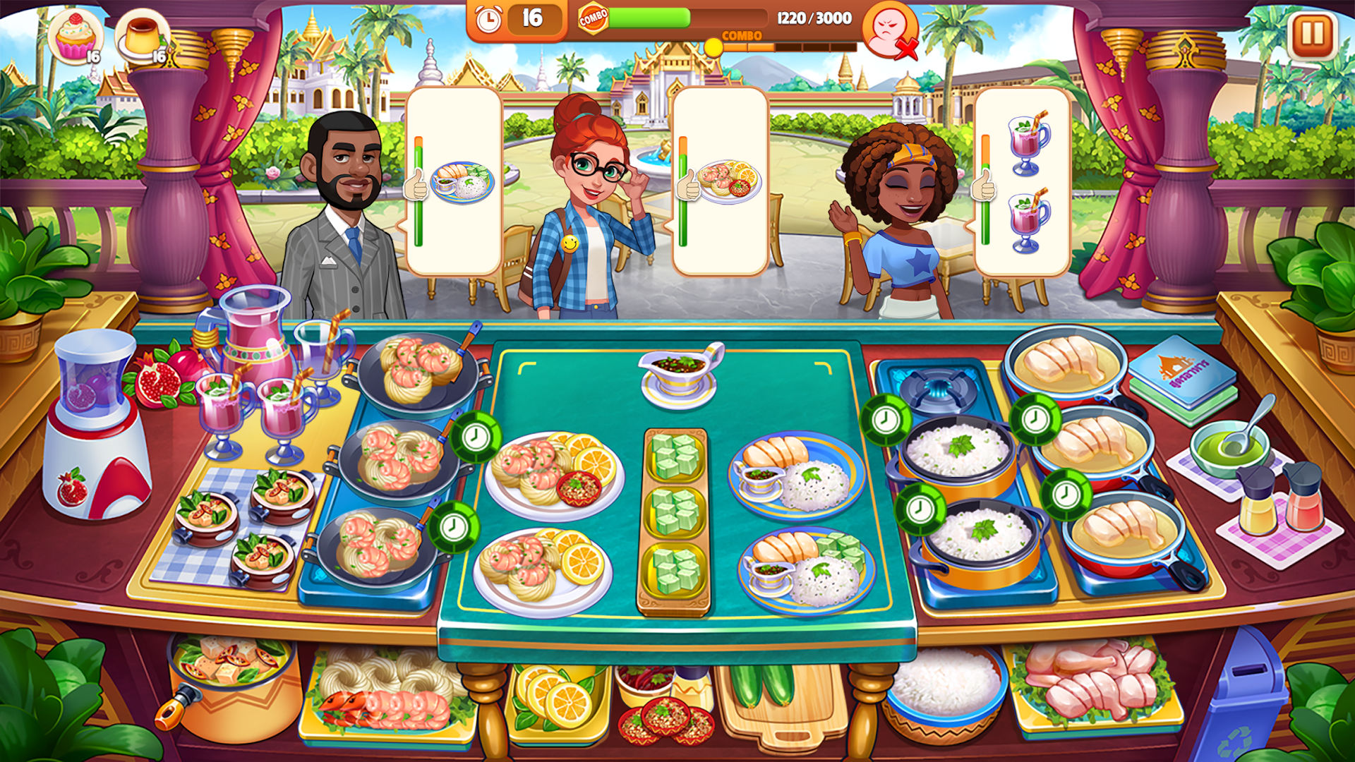 Cooking games; screenshot of Cooking Madness gameplay