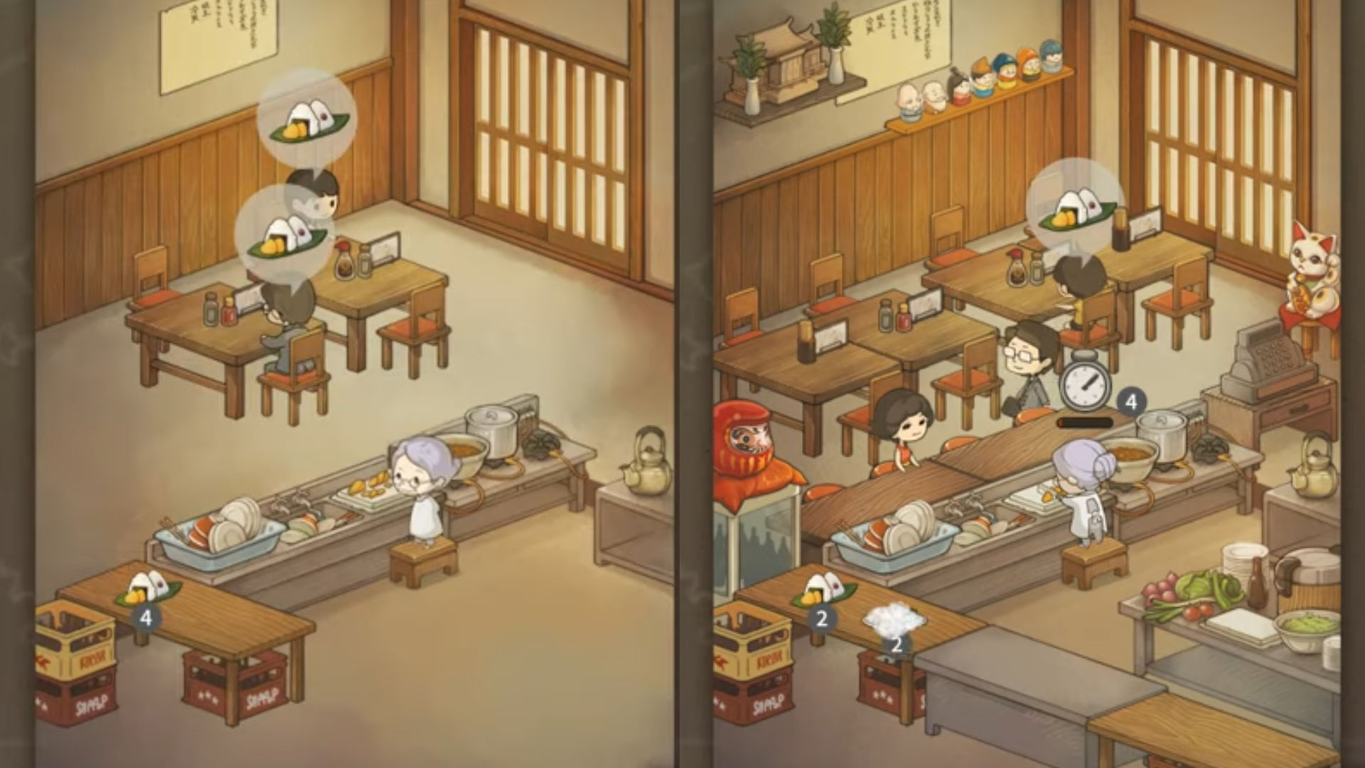 Juegos de cocina;  Capturas de pantalla del juego Hungry Hearts Diner