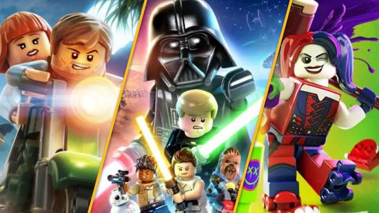 Lego games - Jurassic World, thee Skywalker Saga, and DC Super-Villains