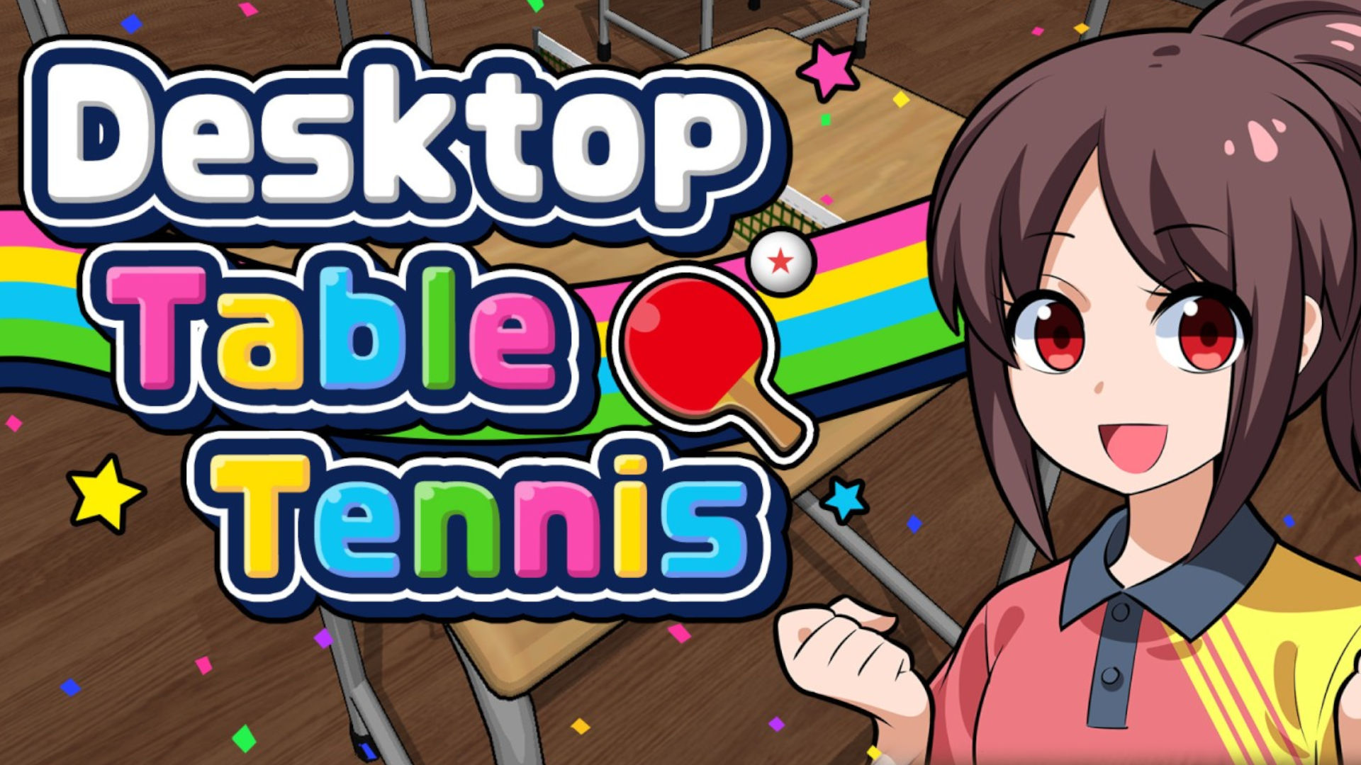 Cover art for Desktop Table Tennis, one of the arcade-style ping pong games on Switch