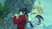 Xenoblade Chronicles 3 release date: two main characters playing flutes