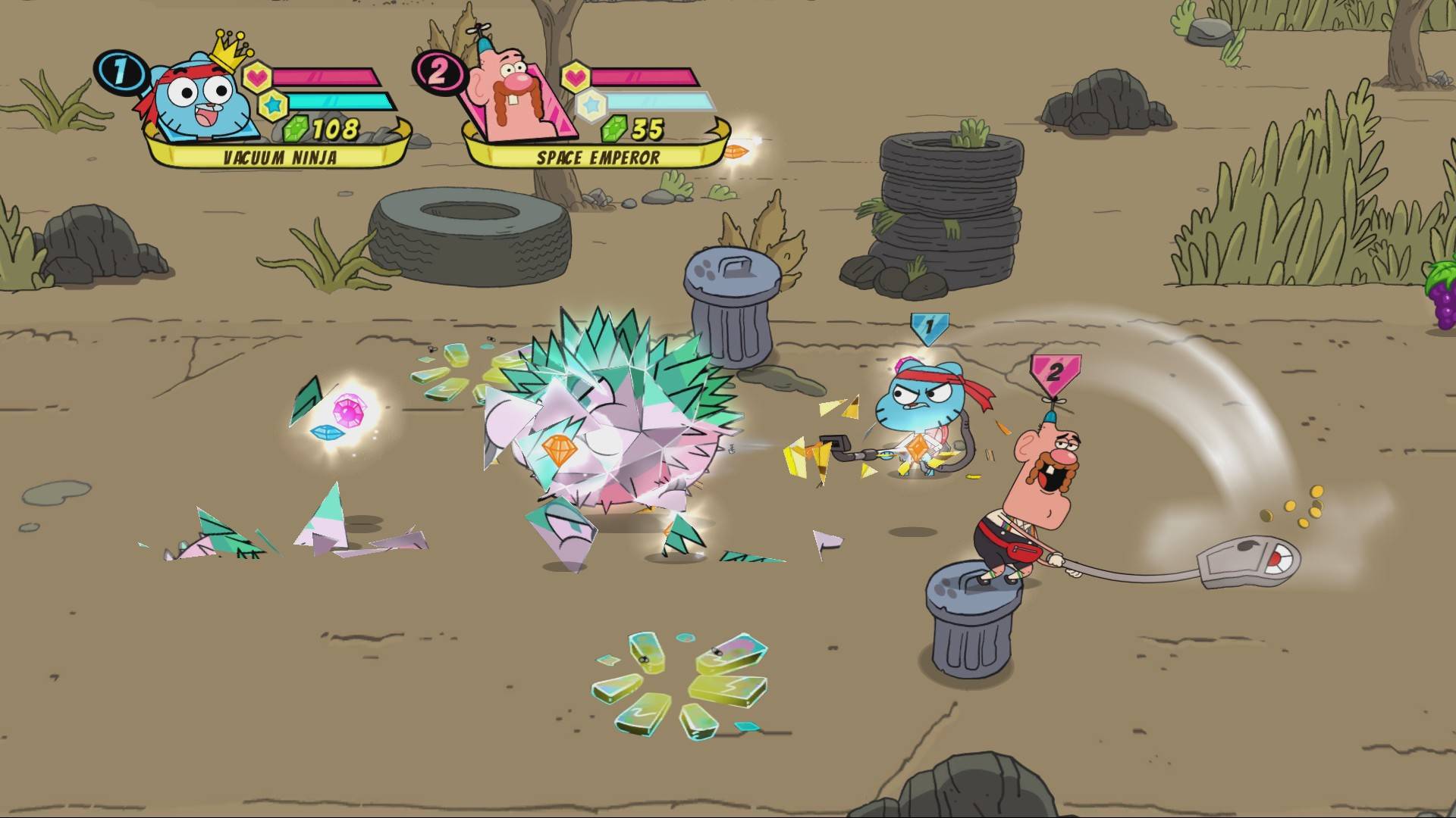 best cartoon network games: severl characters from cartoon network beat up goons