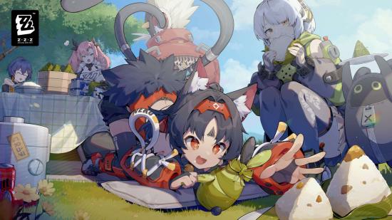 Best mobile RPGs: Zenless Zone Zero. Image shows characters having lunch.