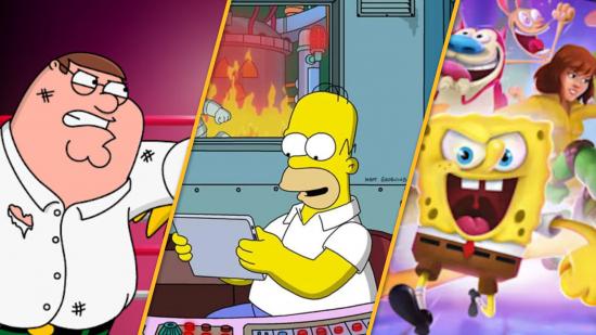 Peter Griffin, Homer Simpson, and SpongeBob SquarePants