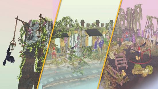 Cloud gardens release date: screenshots show several different floating gardens