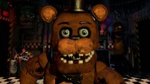 Freddy doing a jumpscare