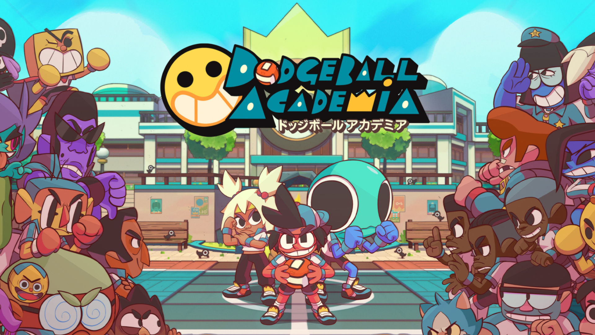 Cover art for Dodgeball Academia, one of the RPG dodgeball games on Switch
