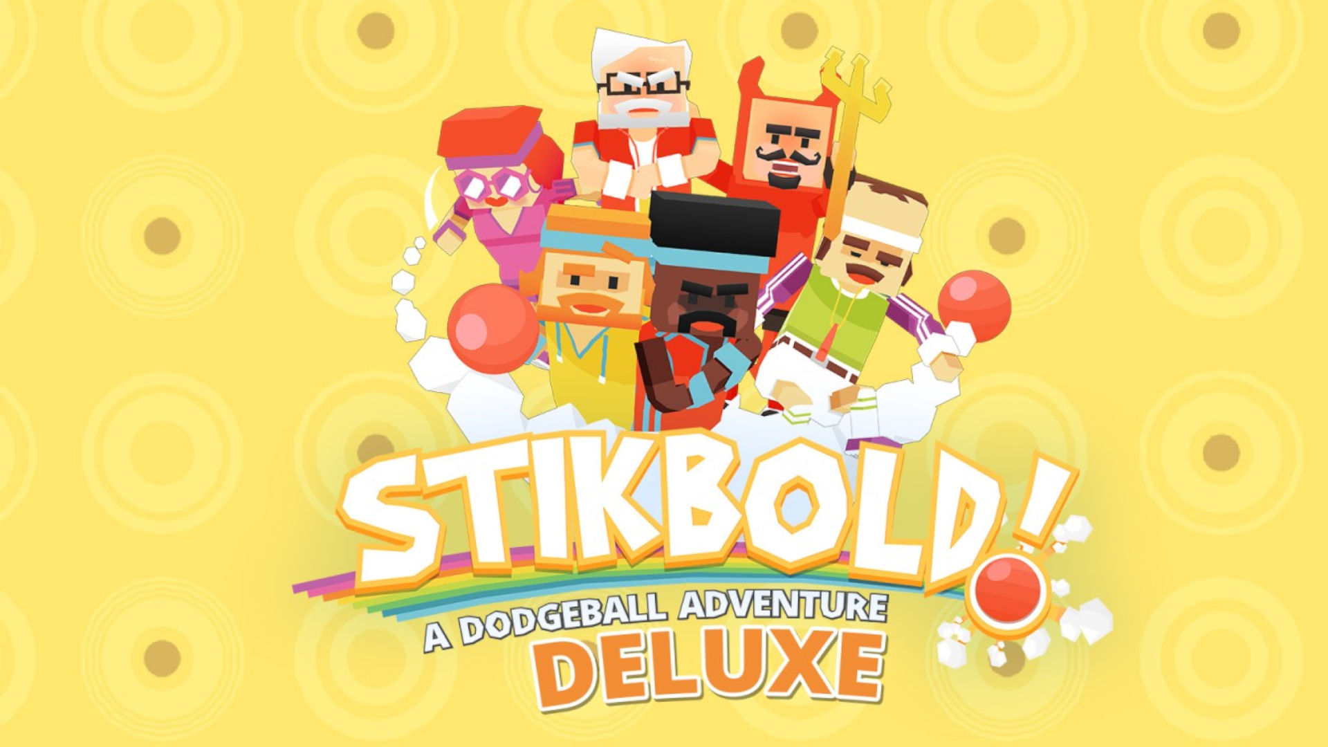 Characters from Stikbold on the front cover of the game