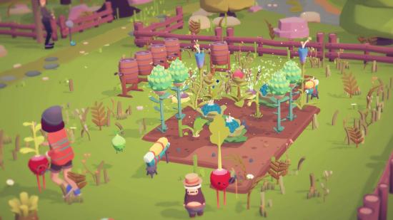 Nintendo Indie World Showcase: An image from the game OOblets is shown, with small fruity creatures running around a colourful garden