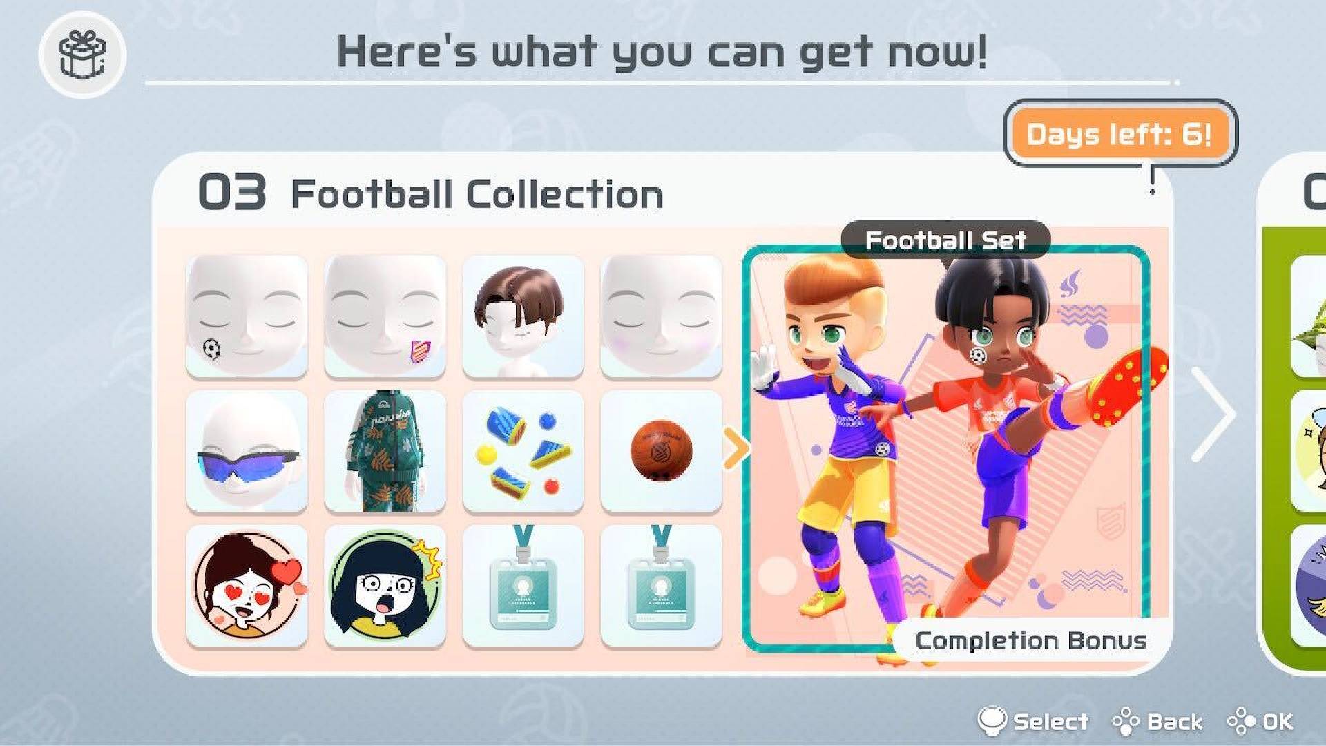 Nintendo switch sports cosmetics: different outfits are visible for Nintendo Switch Sports player characters