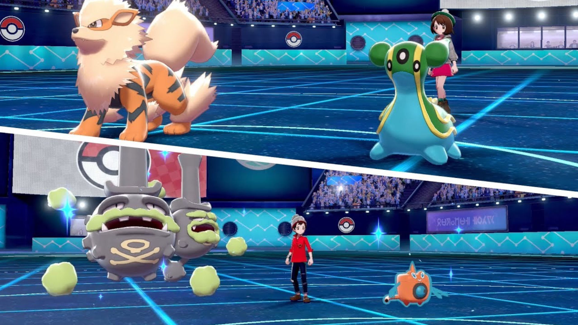 Pokémon battle screen from Sword and Shield 