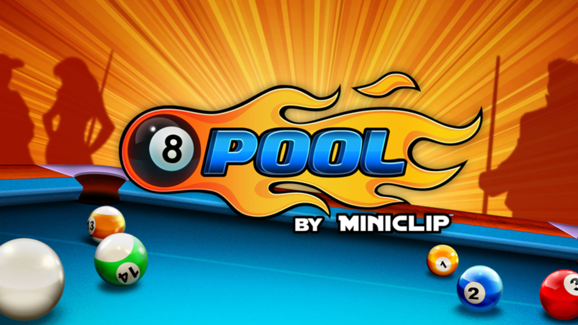 Key art for 8 Ball Pool, one of the most popular online pool games