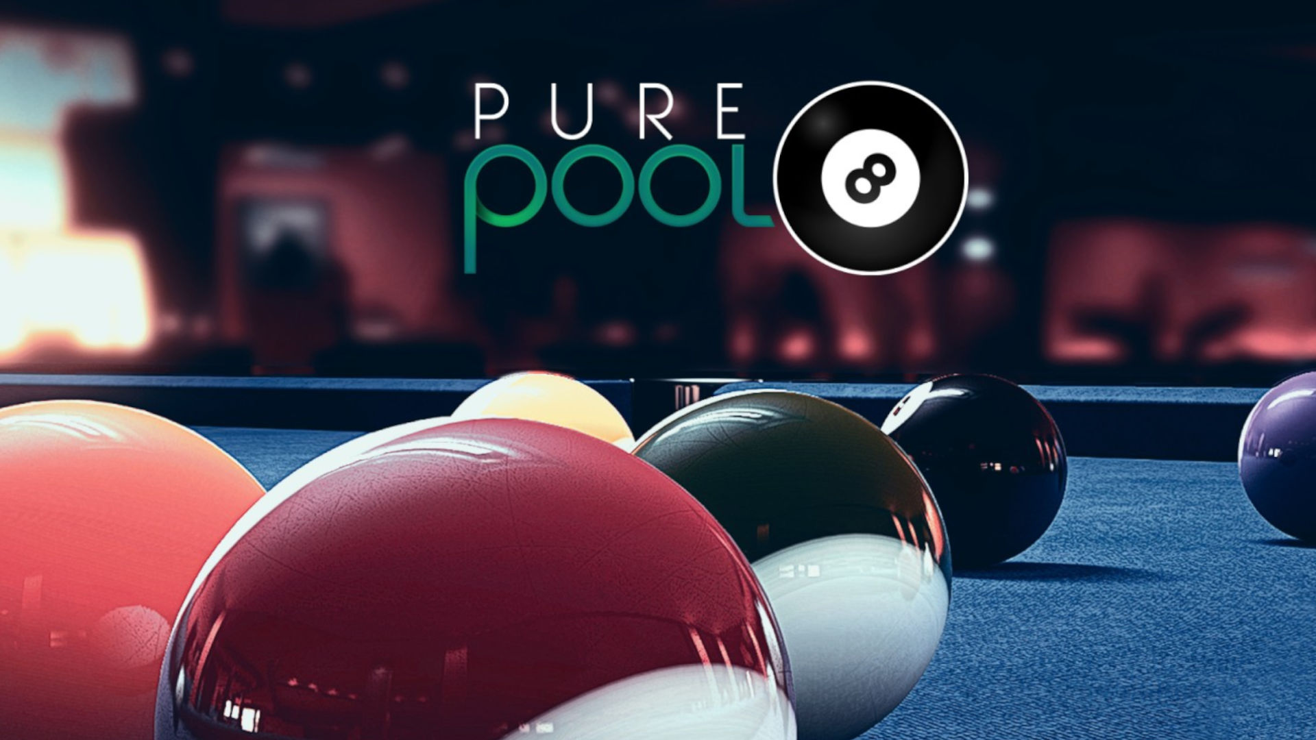 Cover art for Pure Pool, one of the more realistic pool sims on Switch