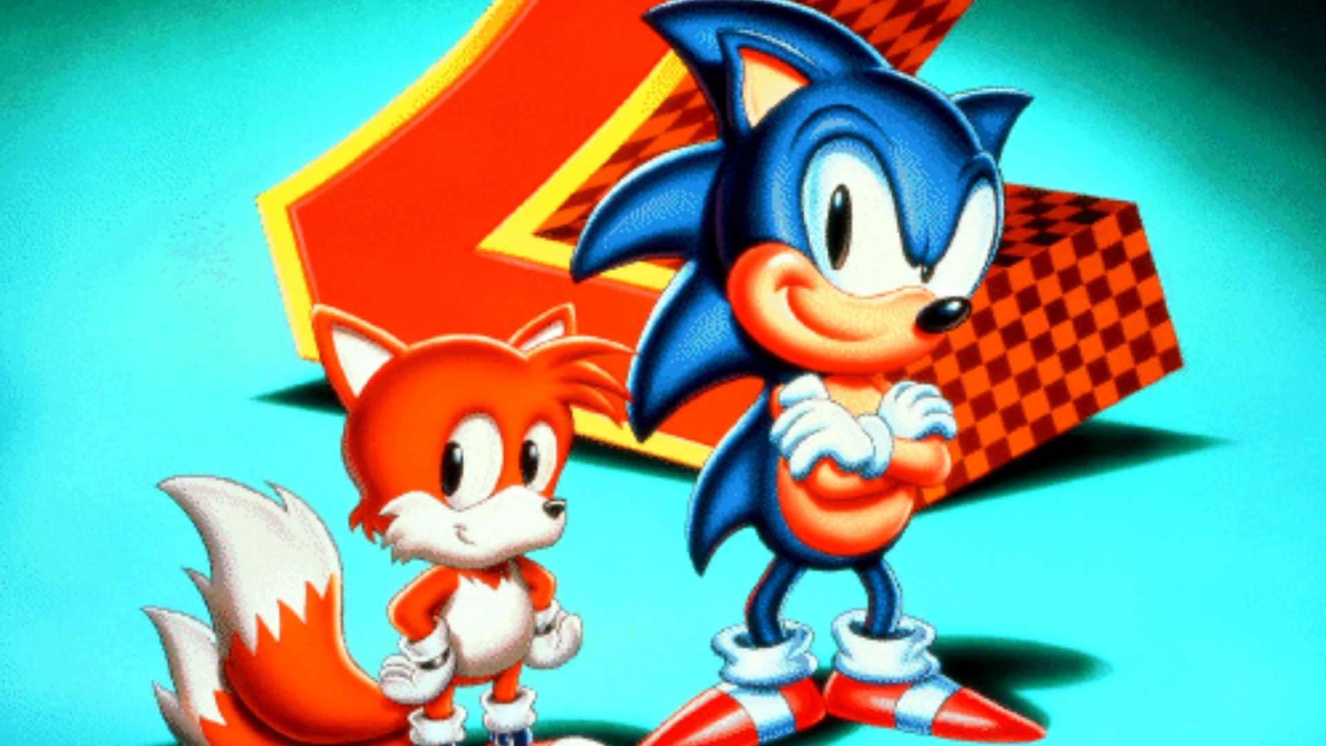 Sonic and Tails in art for Sonic 2.