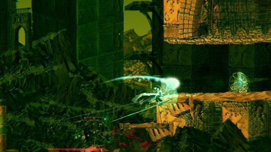 Source of madness review: a gruesome looking level is shown
