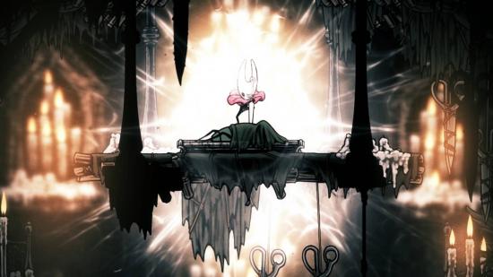 Hollow Knight Silk Song release date: Hornet plunges a weapon into the ground