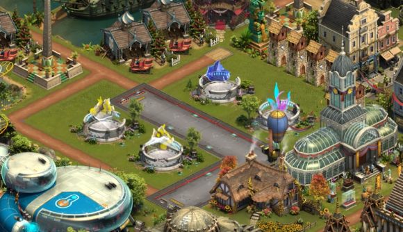 Addictive games - Forge of Empires. Image shows a beautiful historic town.