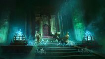 Diablo Immortal codes key art of a great hall from the game