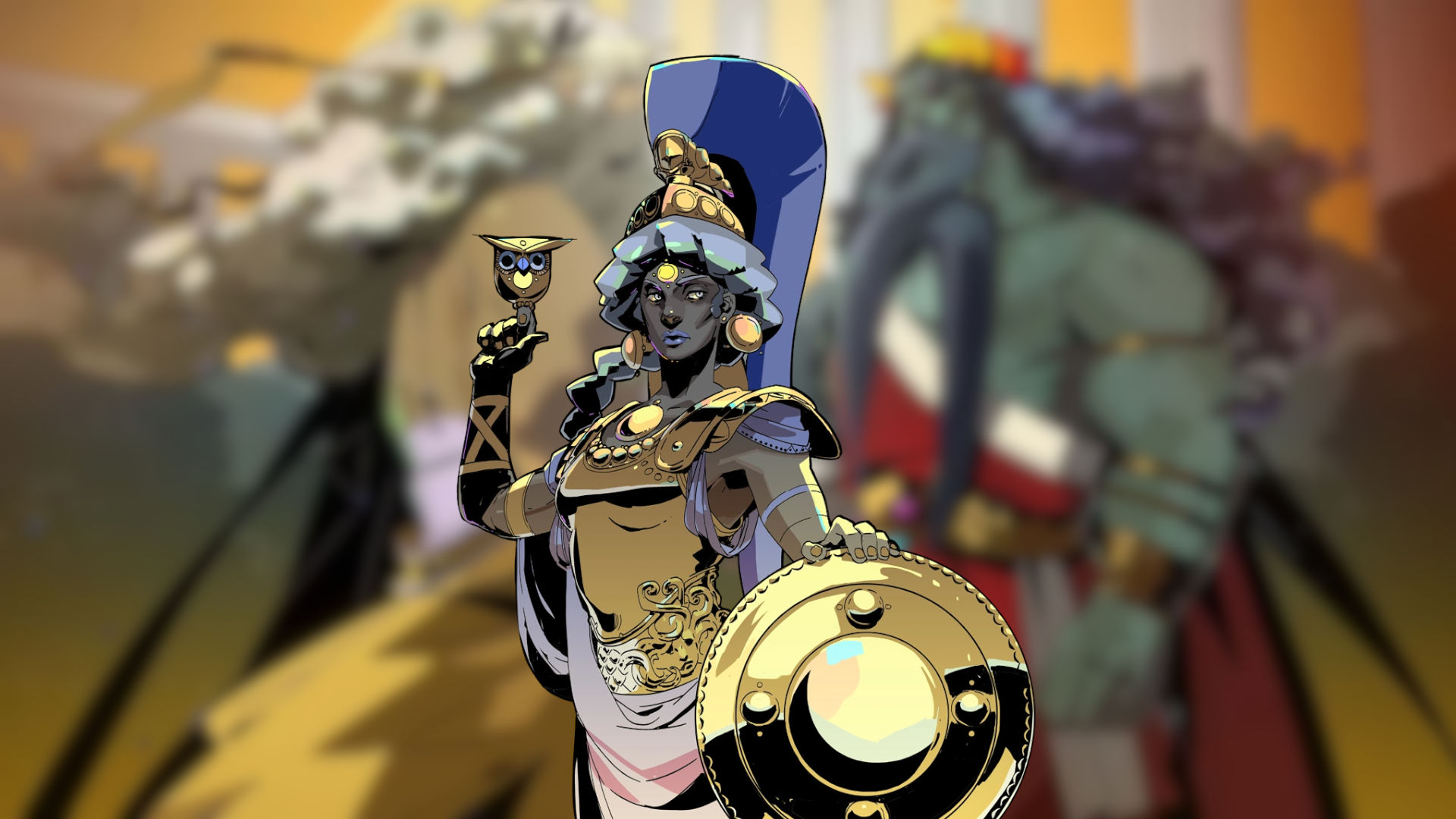 Key art of Athena, one of the many Hades characters