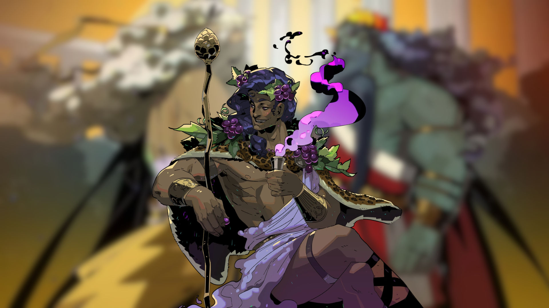 Key art of Dionysus, one of the many Hades characters