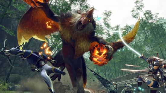 Screenshot of a monster attack from Monster Hunter Rise Sunbreak demo