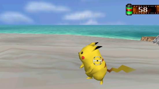 Pokemon Snap Nintendo Switch Online: Pikachu appears on a beach