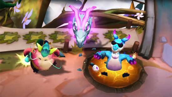 Teamfight Tactics baby dragons just chilling