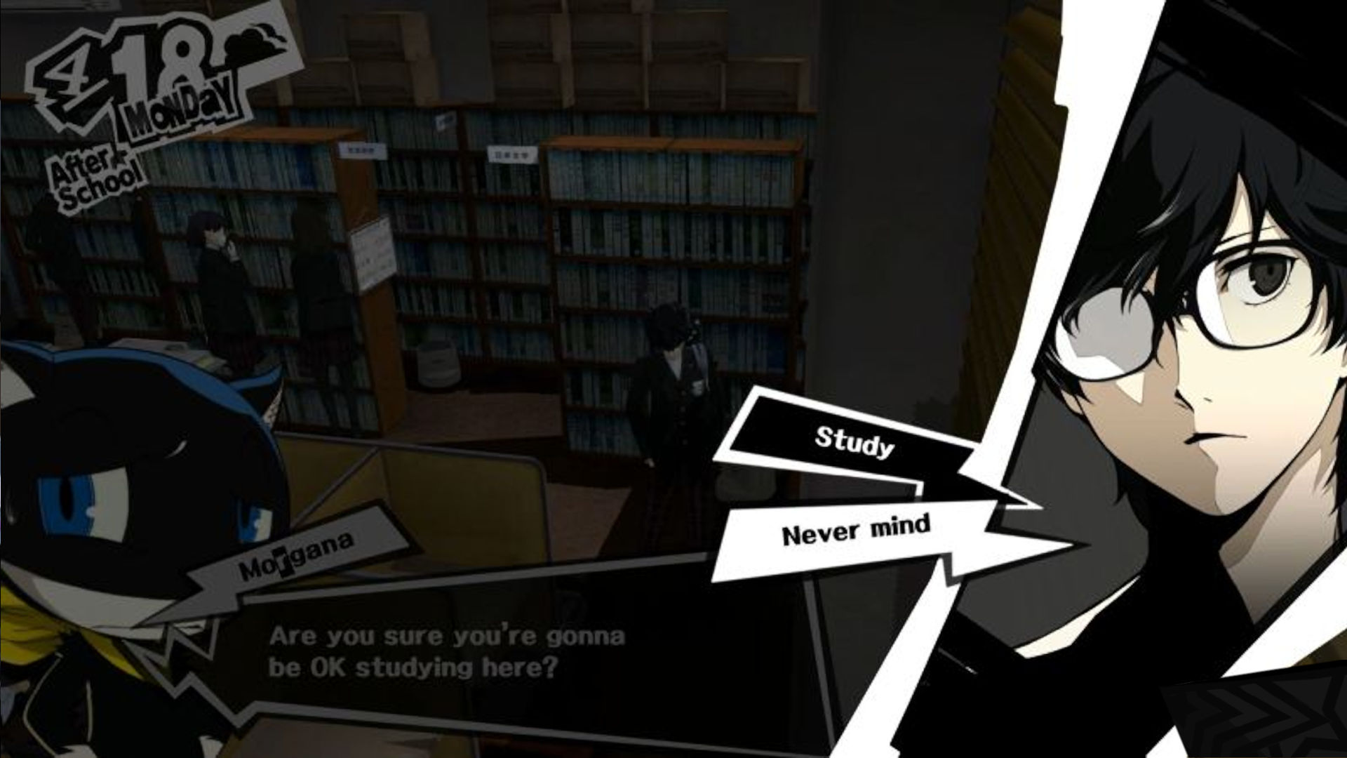 Persona 5 answers; Protagonist choosing to study