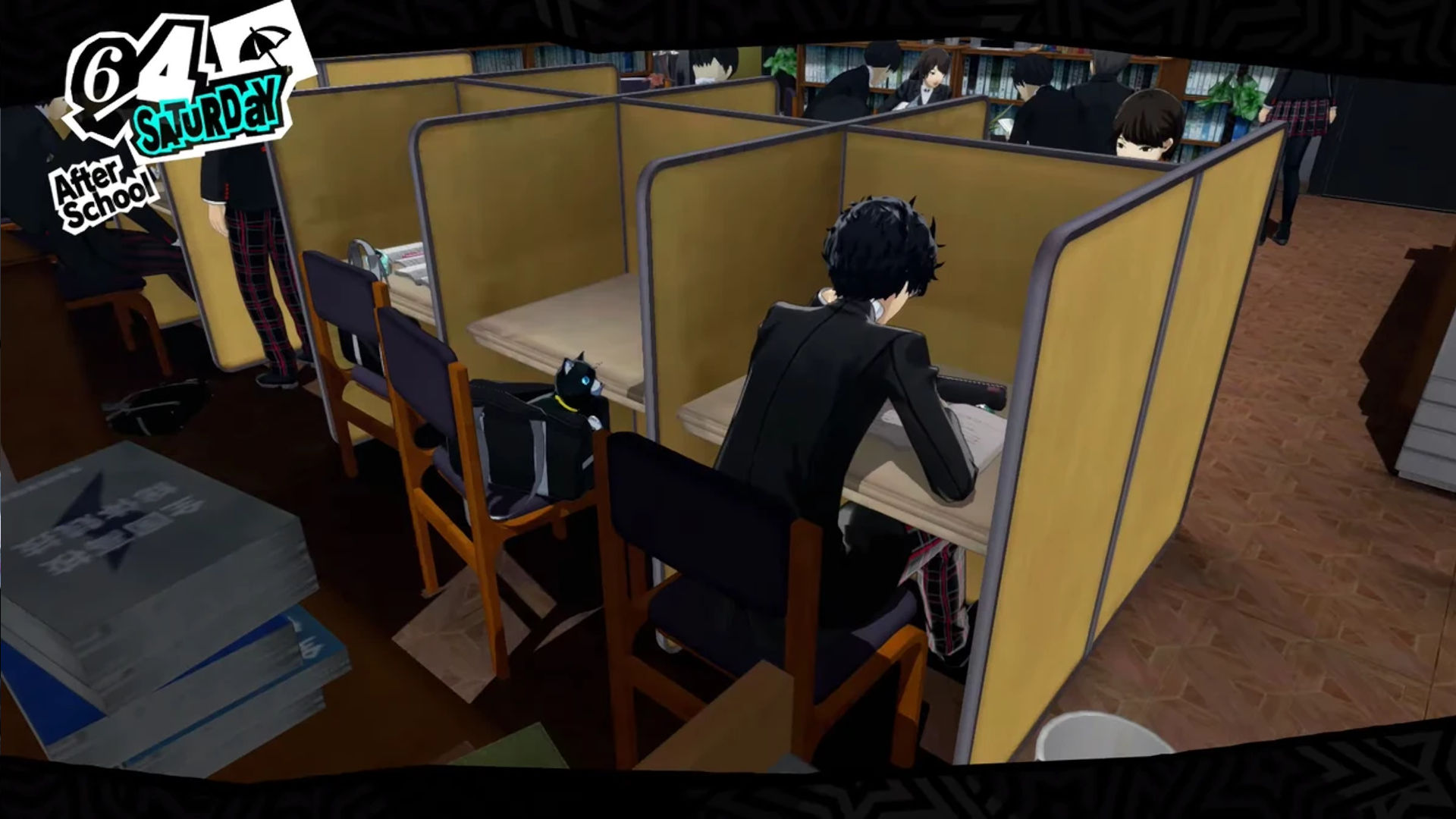 Persona 5 answers; protagonist studying