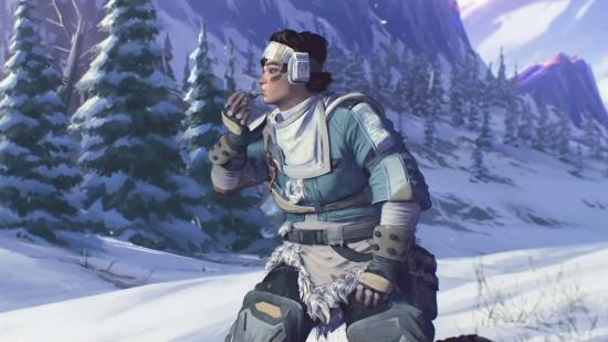 Apex Legends season 14 character Vantage uses her hunting whistle in the snowy wastes