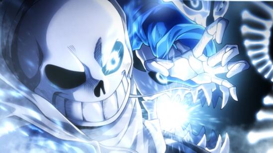 AUT tier list - an angry look skeleton with a blue power that's ready to attack
