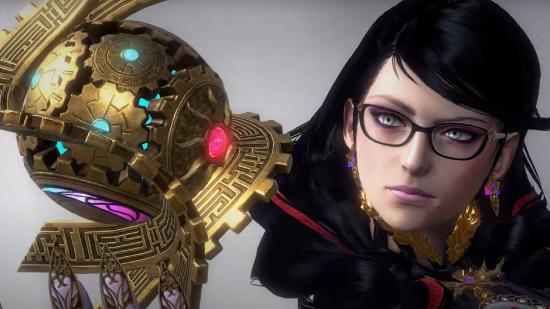 Bayonetta 3 release date: An image shows the Umbra witch Bayonetta pondering an orb