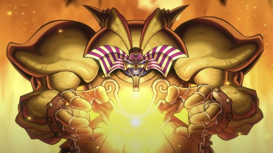 Captura de pantalla de Exodia encendiéndose desde Yu-Gi-Oh!  duelo maestro