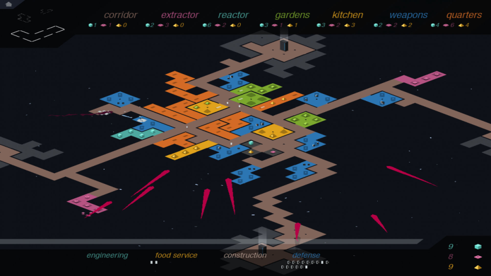Game Strategi Paling Mobile: Rymdkapsel. Gambar nuduhake peta sing akeh, warna-warna