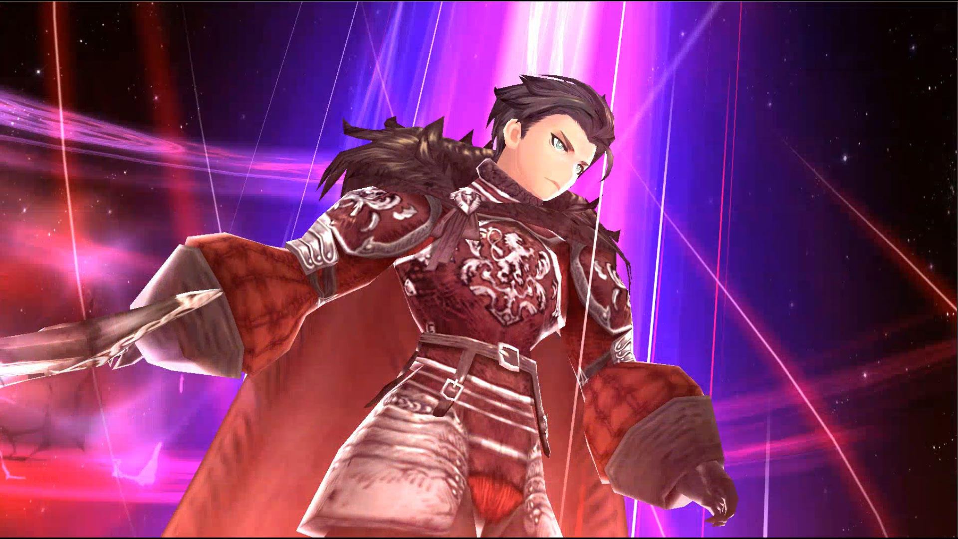 Best mobile strategy games: War of the Visions: Final Fantasy Brave Exvius. Image shows a man with dark hair standing in a beam of light.