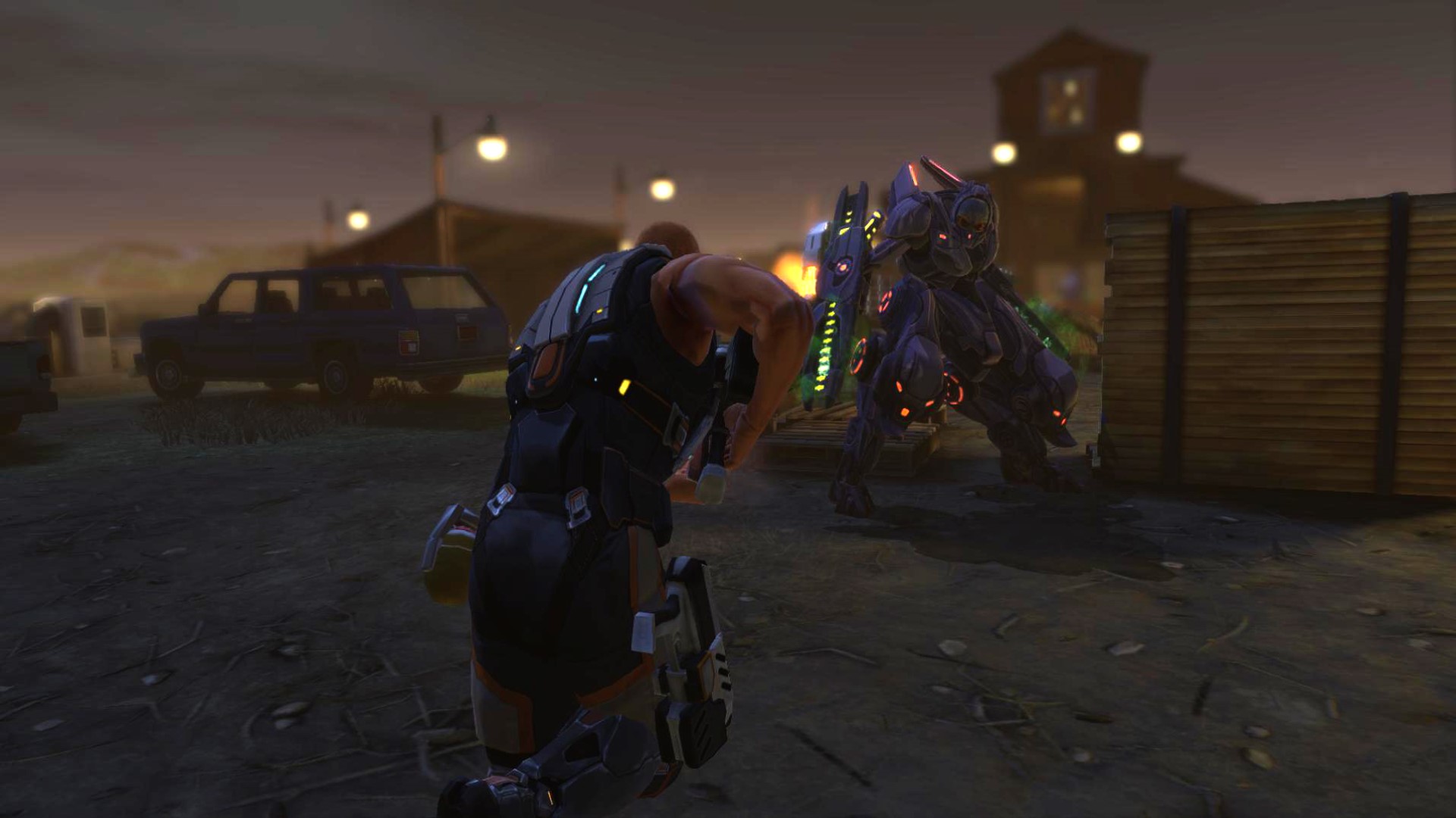 เกมกลยุทธ์มือถือที่ดีที่สุด: XCOM: ศัตรูภายใน ภาพแสดงให้เห็นว่าคนสองคนในเกราะแห่งอนาคตถือปืน