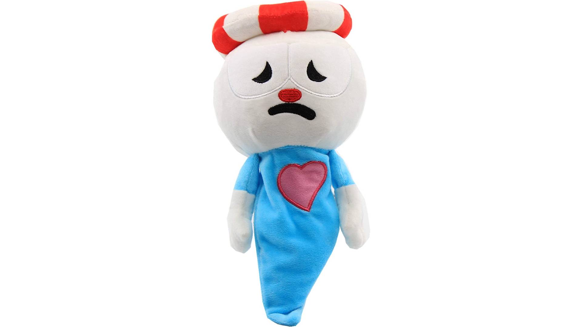 Cuphead plush: A product image shows an image of a Cuphead ghost from the game Cuphead 