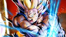 Dragon Ball Legends download - a close up of Super Saiyan Goku performing an attack