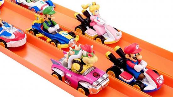 Mario Kart Hot Wheels on a track