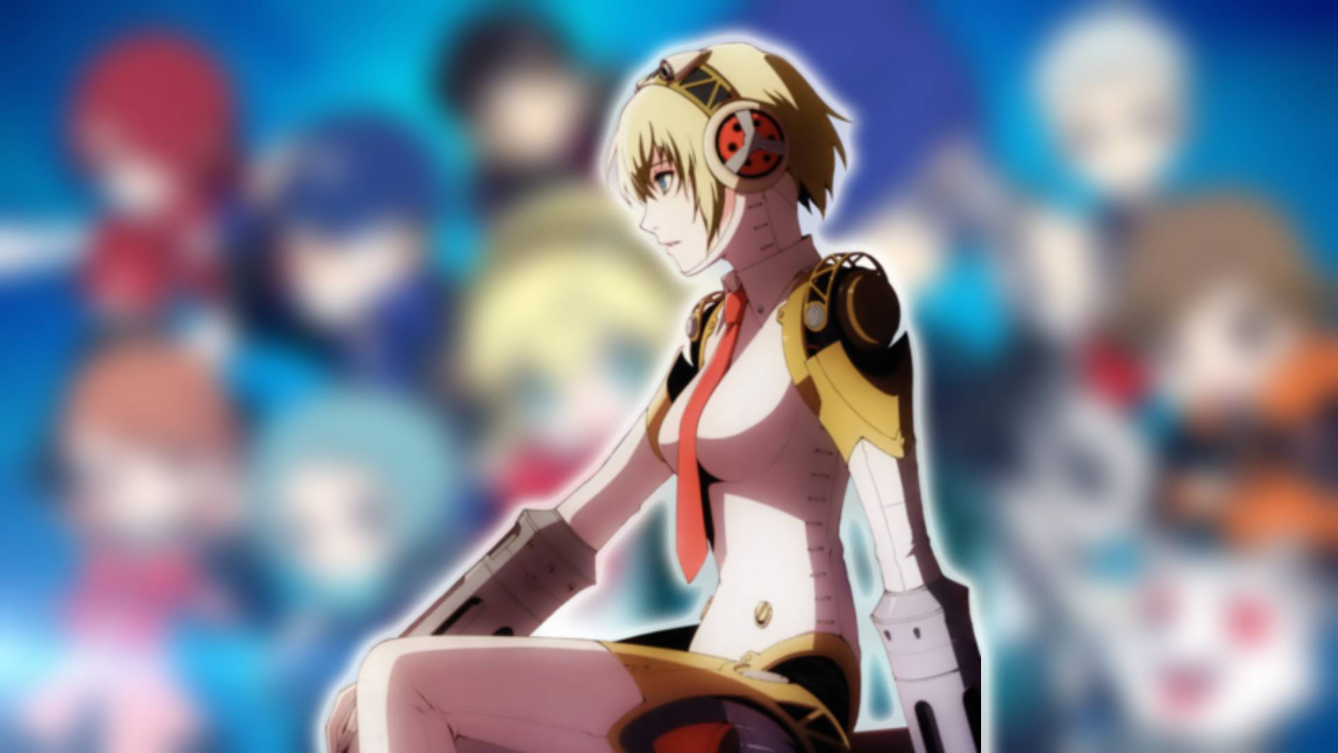Persona 3 characters: Aigis from Persona 3 Portable are visible
