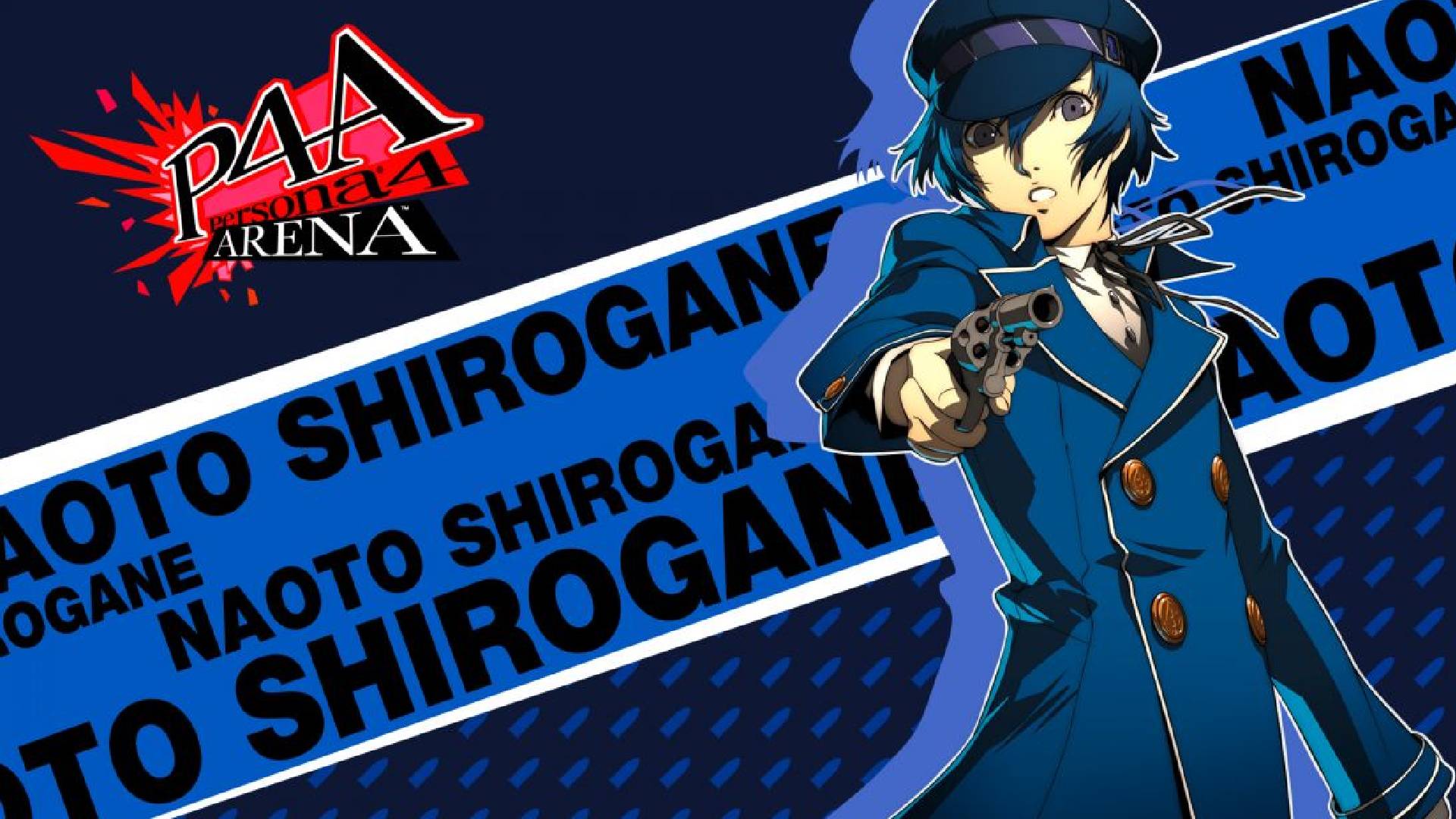 Persona 4 Naoto: An image shows Naoto from Persona 4, the young girl in a detective's outfit with short blue hair