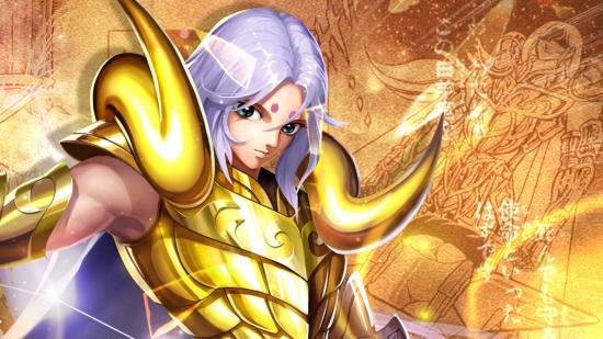 Saint Seiya: Legend of Justice tier list; a character wearing golden armour