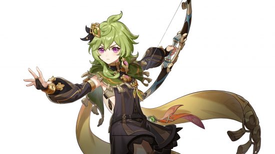 Genshin Impact character tier list - A green haired girl holding a bow and arrow