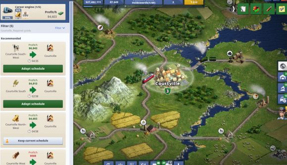 Best browser games - a screenshot shows an isometric map view in the game Rail Nation.