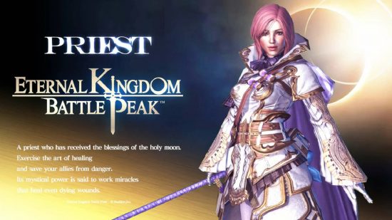 Eternal Kingdom Battle Peak classes: key art for the game Eternal Kingdom Battle Peak displays the class type known as Priest