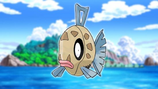 Fish Pokemon: key art from the Pokemon series shows the fish-like Pokemon Feebas 