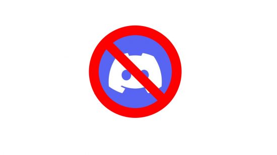 How to delete Discord account - the discord logo behind a no entry sign on a white background